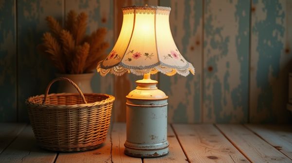 El estilo boho rústico de lámparas de pie vintage